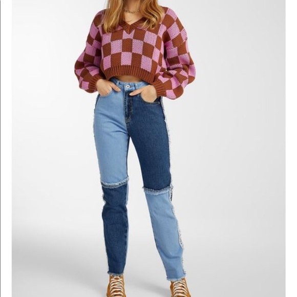 The Ragged Priest Patchwork Denim Jeans - Picture 1 of 3